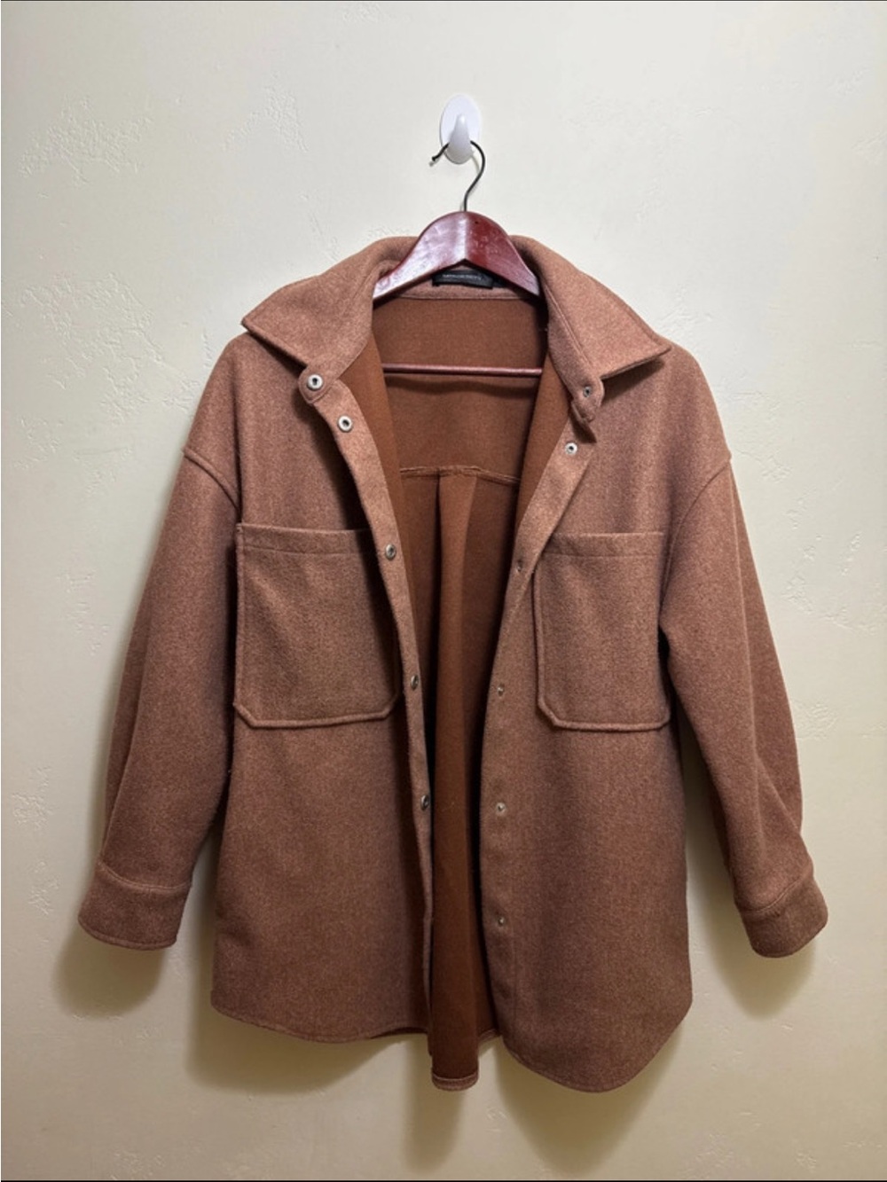 Women's Pinkish-Brown Utility Shacket with Snap Buttons